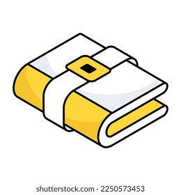 A flat design icon of book
