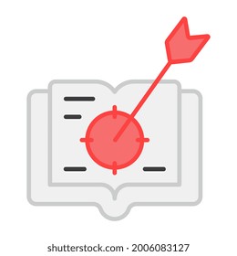 Un diseño plano, icono del destino del libro
