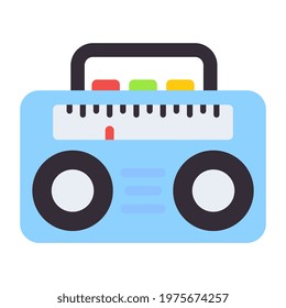 A flat design, icon of boom box