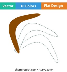 Flat design icon of boomerang in ui colors. Vector illustration.
