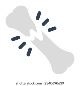 A flat design icon of broken bone 