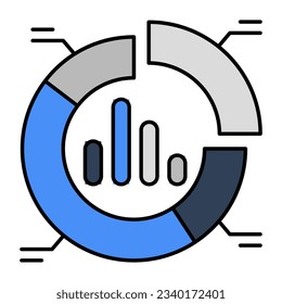 A flat design, icon of business chart