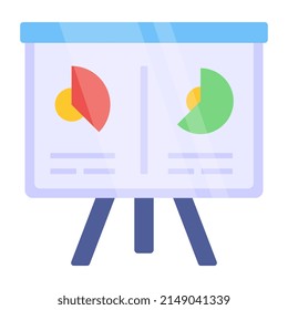 Icono de diseño plano de la presentación empresarial