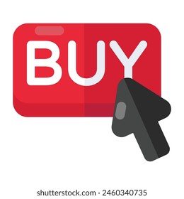 Un icono de diseño plano de comprar Botón