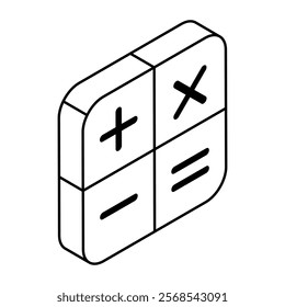 A flat design icon of calculator