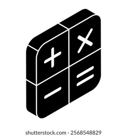 A flat design icon of calculator