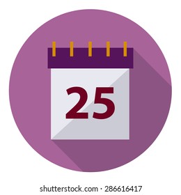 Flat design icon with calendar page 