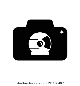 Flat design icon camera astronaut media technology