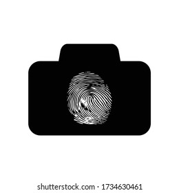 Flat design icon camera finger print media technology