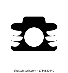 Flat design icon camera hand media technology