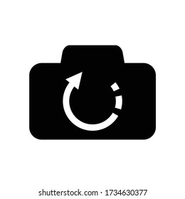 Flat design icon camera redo media technology
