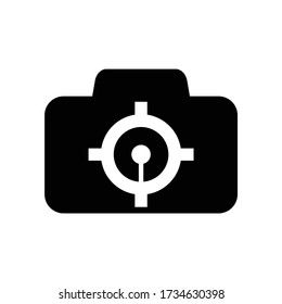 Flat design icon camera target gun media technology