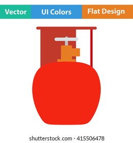 Flat design icon of camping gas container in ui colors. Vector illustration.