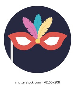 Flat design icon of carnival mask