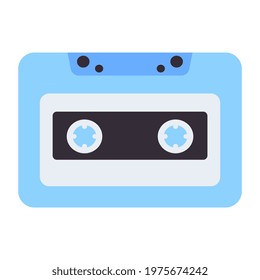 A flat  design, icon of cassette