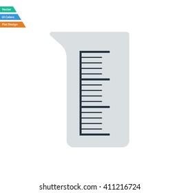 Flat design icon of chemistry beaker in ui colors. Vector illustration.