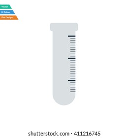 Flat design icon of chemistry beaker in ui colors. Vector illustration.