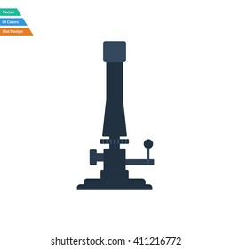 Flat design icon of chemistry burner in ui colors. Vector illustration.