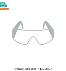 Flat design icon of chemistry protective eyewear in ui colors. Vector illustration.