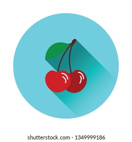 Flat design icon of Cherry in ui colors. Vector illustration.