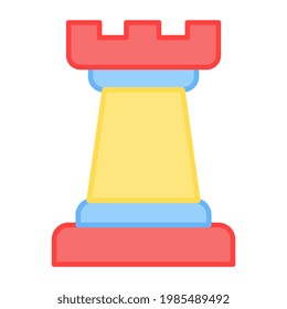 A flat design, icon of chess piece