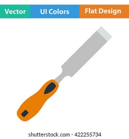 Flat design icon of chisel in ui colors. Vector illustration.