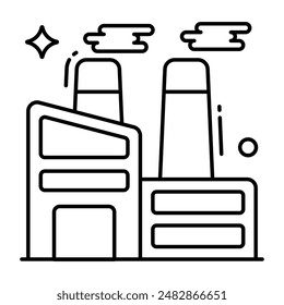 A flat design icon of city building