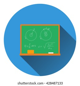 Flat design icon of Classroom blackboard in ui colors. Flat design. Vector illustration.