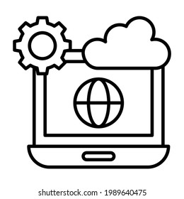 A flat design, icon of cloud device