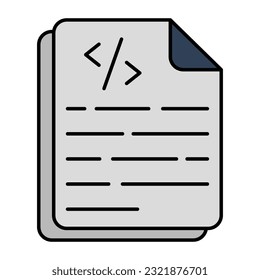 A flat design icon of coding file