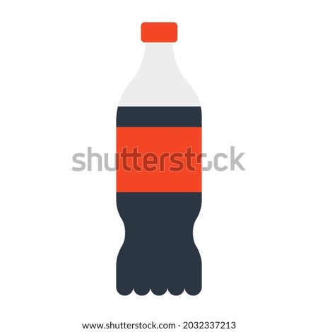 A flat design icon of cola bottle