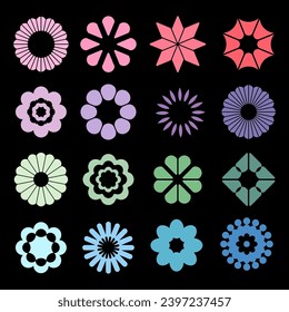 Flat Design Symbol bunte Kollektionsblume für Dekoration