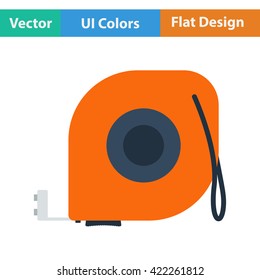 Flat design icon of constriction tape measure in ui colors. 