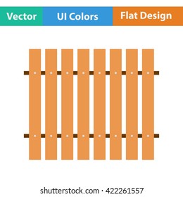 Flat design icon of Construction fence in ui colors. Vector illustration. 