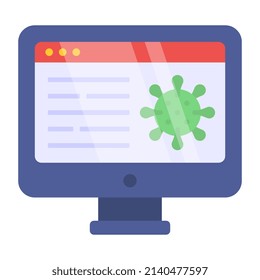 Icono de diseño plano del sitio web de coronavirus