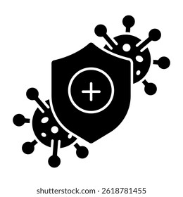 A flat design icon of covid security