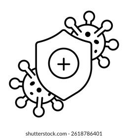 A flat design icon of covid security