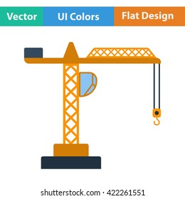 Flat design icon of crane in ui colors. Vector illustration. 