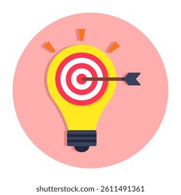A flat design icon of creative goal