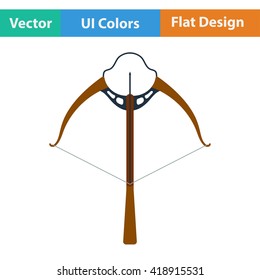 Flat design icon of crossbow in ui colors. Vector illustration.