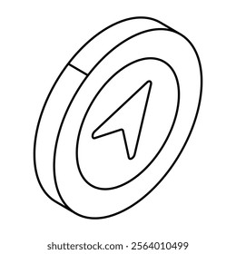 A flat design icon of cursor arrow