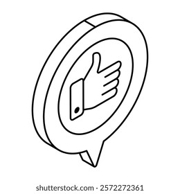A flat design icon of customer feedback
