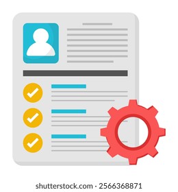 A flat design icon of cv setting