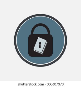 Flat design icon of data security solution vector illustration.