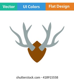 Flat design icon of deer's antlers  in ui colors. Vector illustration.