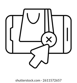 A flat design icon of delete order