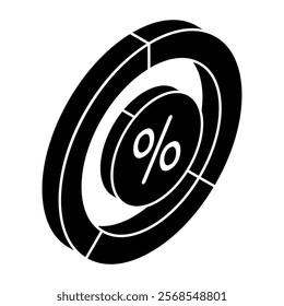 A flat design icon of discount chart