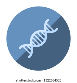 Flat design icon with DNA symbol. Illustration of deoxyribonucleic acid.