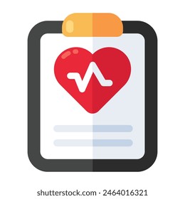 Flat design icon of ecg report