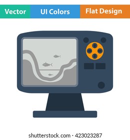 Flat design icon of echo sounder in ui colors. Vector illustration.